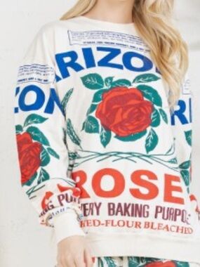 138. ‘Rose' Cotton French Terry Sweatshirt NEW